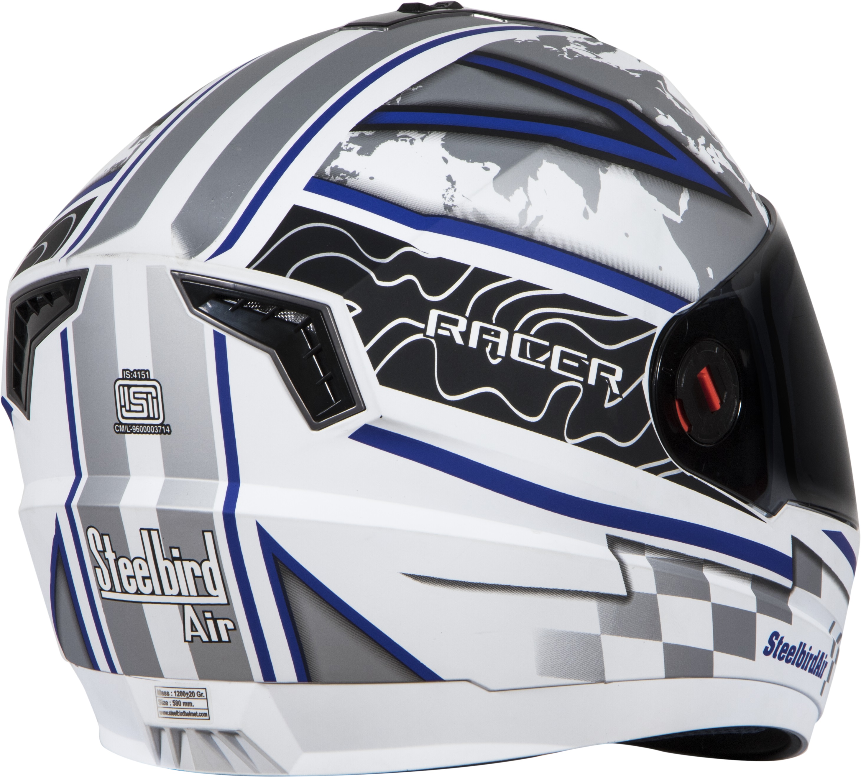 SBA-1 Racer Glossy White With Blue